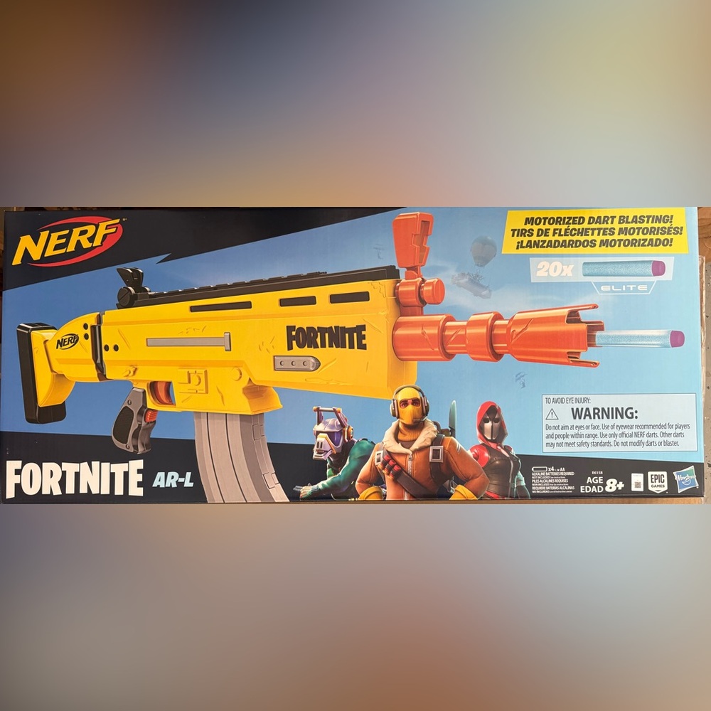 Nerf Fortnite AR-L Blaster - Vibrant Yellow and Bold Orange